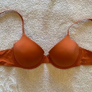 Aerie Real Lightly Lined Orange Bra 36B Full Coverage